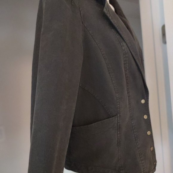 ANTHROPOLOGIE Structured Button Front Blazer Olive Green NWT Size 12 - Picture 10 of 16